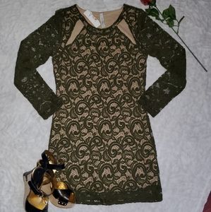 Boho Peppermint Dress With Cut Outs